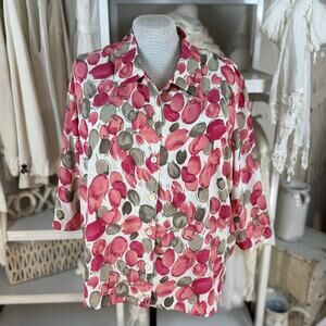 24 K, Plus sz. 22 watercolor blouse office career timeless mature every day 4317